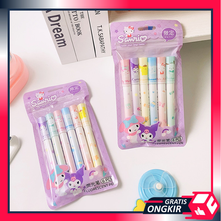 

Gratis Ongkir - S6347 6 PCS Stabilo Motif Karakter / Highlighter Pen Warna Pastel