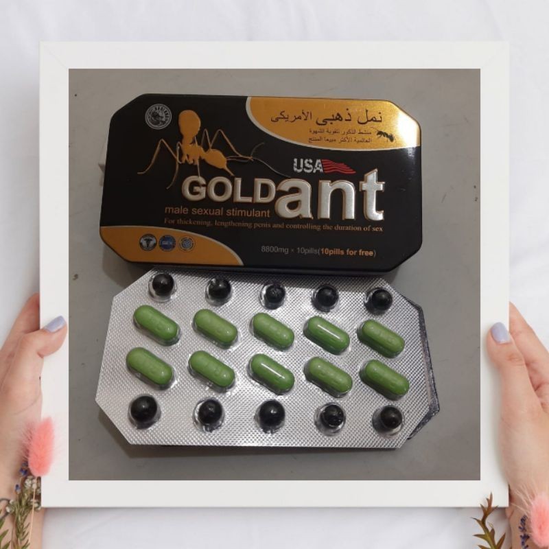 GOLD ANT ASLI ORIGINAL ISI 10 BUTIR MENAMBAH STAMINA PRIA OBAT HERBAL VITALITAS TAHAN LAMA KUAT(Bisa