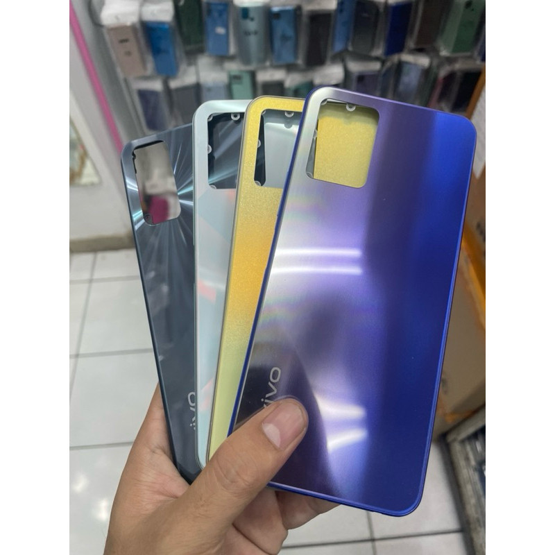 Back Kesing Casing Housing + Tulang Bezel Vivo Y20 Y20s Y20i Y12s Original - Black Original
