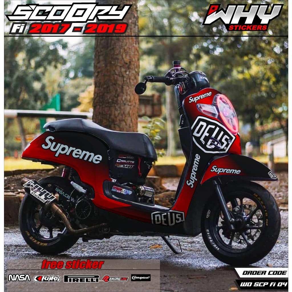 Decal Sticker scoopy New full body Full Blok Dekal Scoopy New Fi 2017 2018 2019 2020 Desain SUPREME 