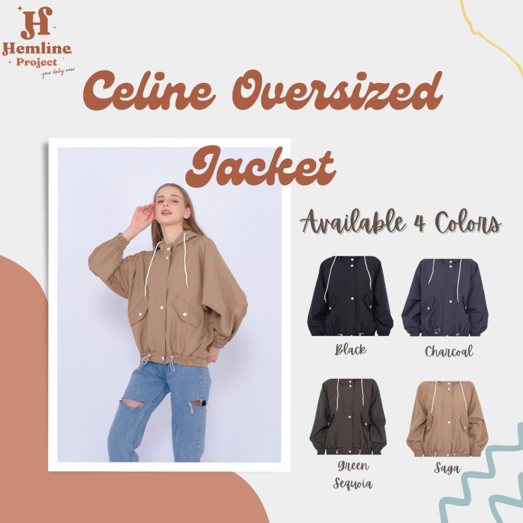 Celine Oversized Jaket Parasut Hoodie by Hemline Project// PRODUK MURAH PROMO SALE
