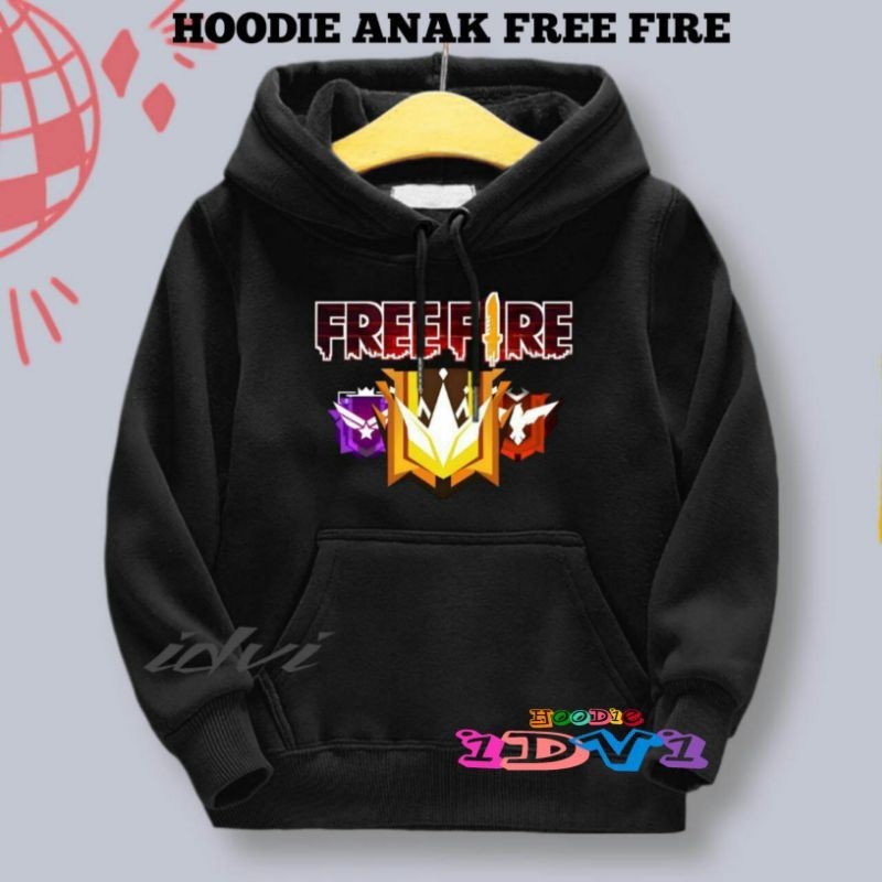 Hoodie Anak FREE FIRE Laki Laki Usia 2-13thn Sweater Hodie Anak Cowok FF Terbaru Sweter Jaket Anak L