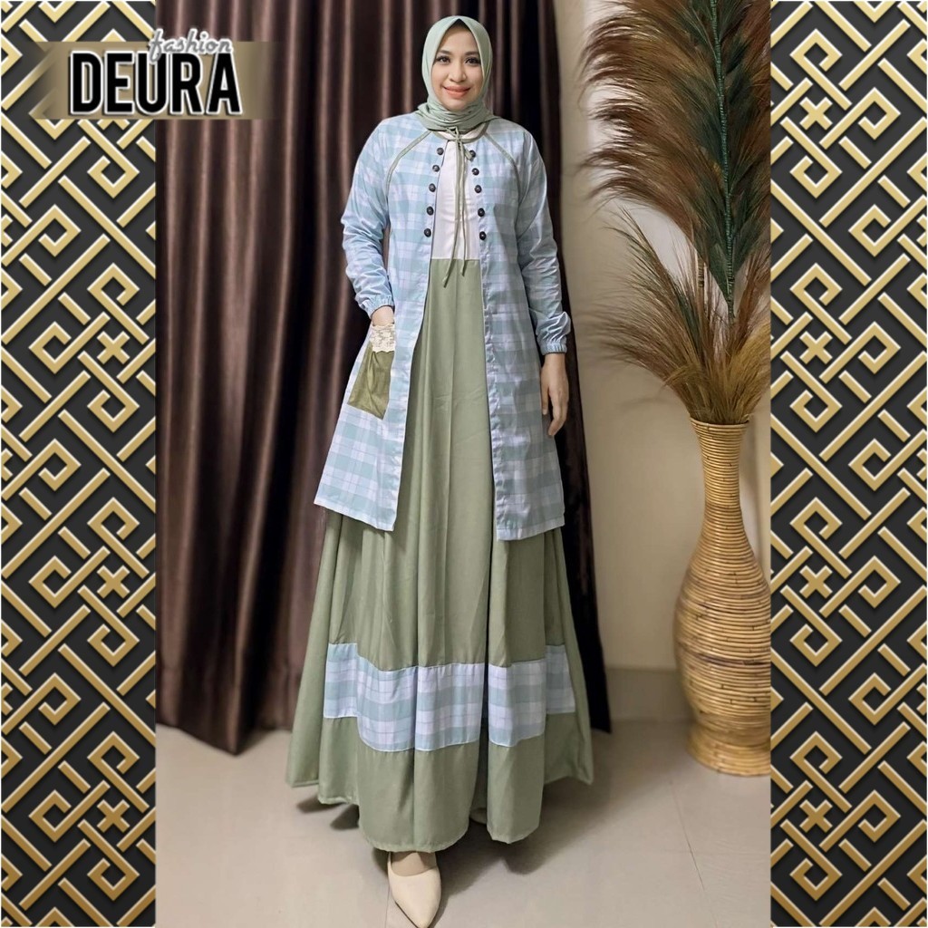 DEURA FASHION - Set Gamis Wanita Deura SD-418 / Gamis Deura Terbaru / Gamis Deura Original