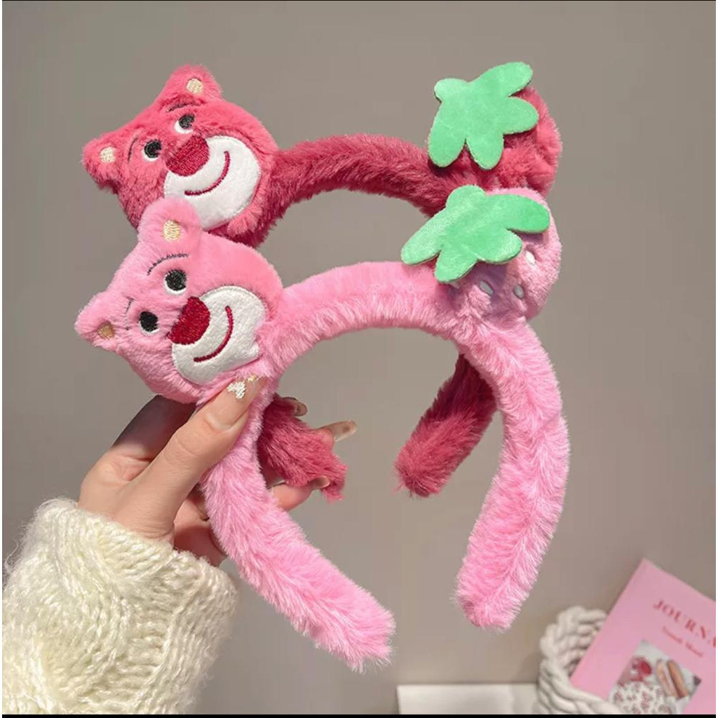 OK GS Bando Karakter telinga Bulu Beruang Lotso imut Lucu Gaya Korea/Bandana Anak bulu korea import