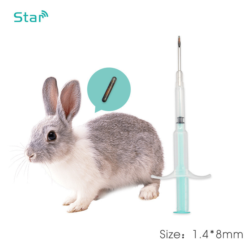 (20pcs) 1.4*8mm 134.2khz Pet Microchips Disposable Animal chip Fdx-b pig Syringe Pet ID injector syr