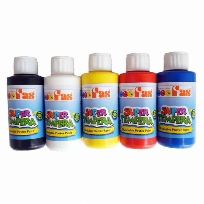 

promo ✨ -Fas Super Tempera shable Finger Paint 5 pcs Cat Air Anak Non Toxic