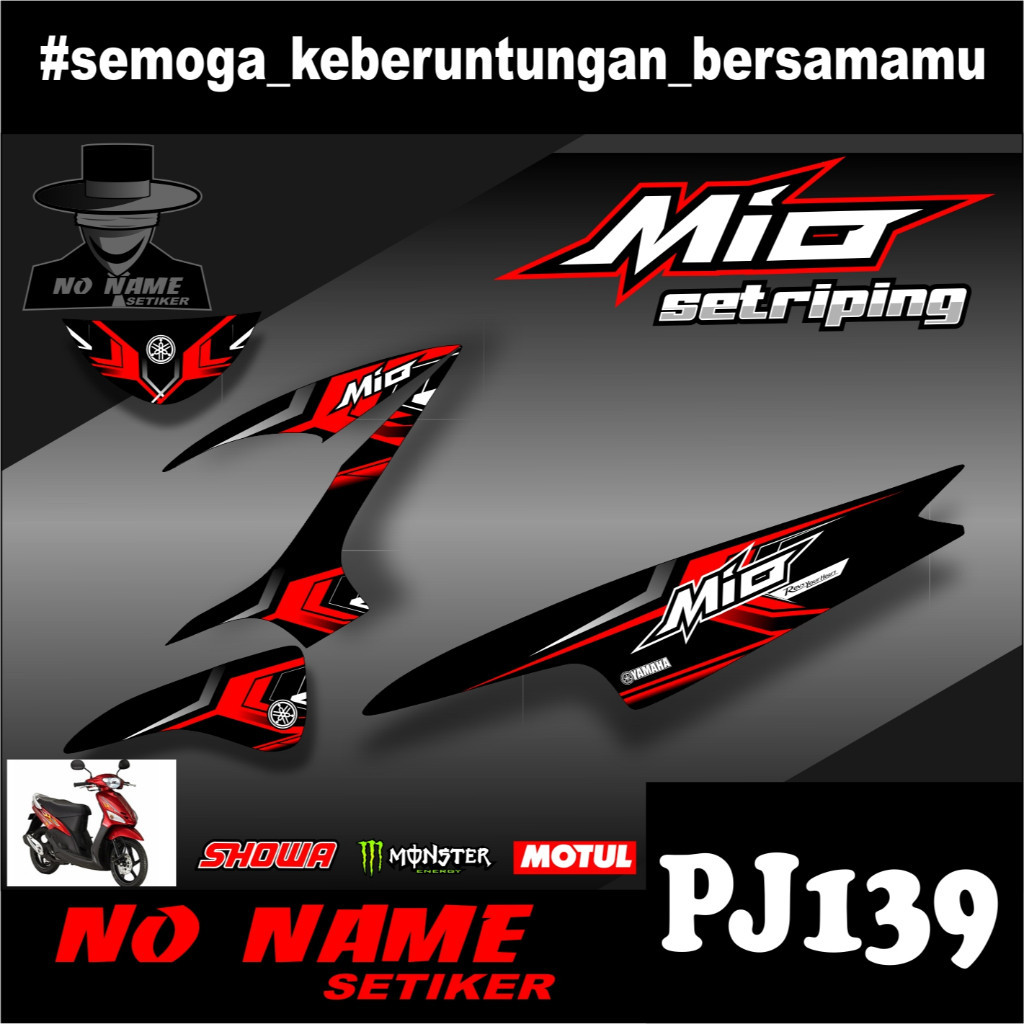Stiker Striping Variasi Mio 110 Smile/sporty 2008 2009 2010 2012 2013 Setiker Decal Mio Karbu