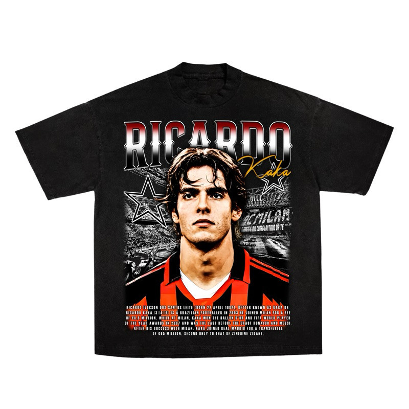 【COD】 Oversized Tee  Ricardo Kaka ac milan kaos baju jersey retro TSHIRT OVERSIZE UNISEX COTTON 20s 