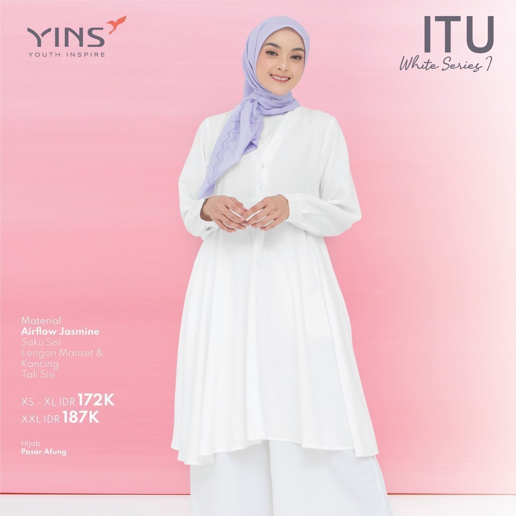 Tunik Terbaru ITU White Series By Inspire / Long Tunik Daily & Formal / Atasan Wanita Lengan Panjang