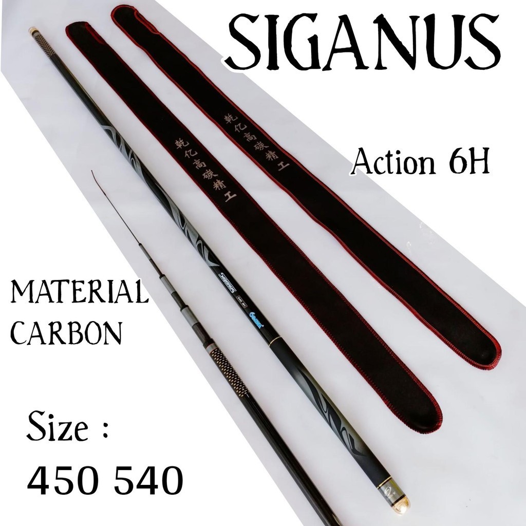 Ogawa siganus 450 540 action 6h Joran Tegek Ruas Panjang Bahan High Carbon Tongkat Pancing Tegeg Kar