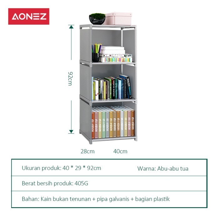 promo ✨ -AONEZ Rak Serbaguna 1-6 layer Bermotif Rak Buku Serbaguna Rak Portable - 3susun