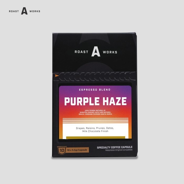 

Purple Haze - Nespresso Compatible Capsule - A Roastworks - (10 x 5.5gr/capsule)