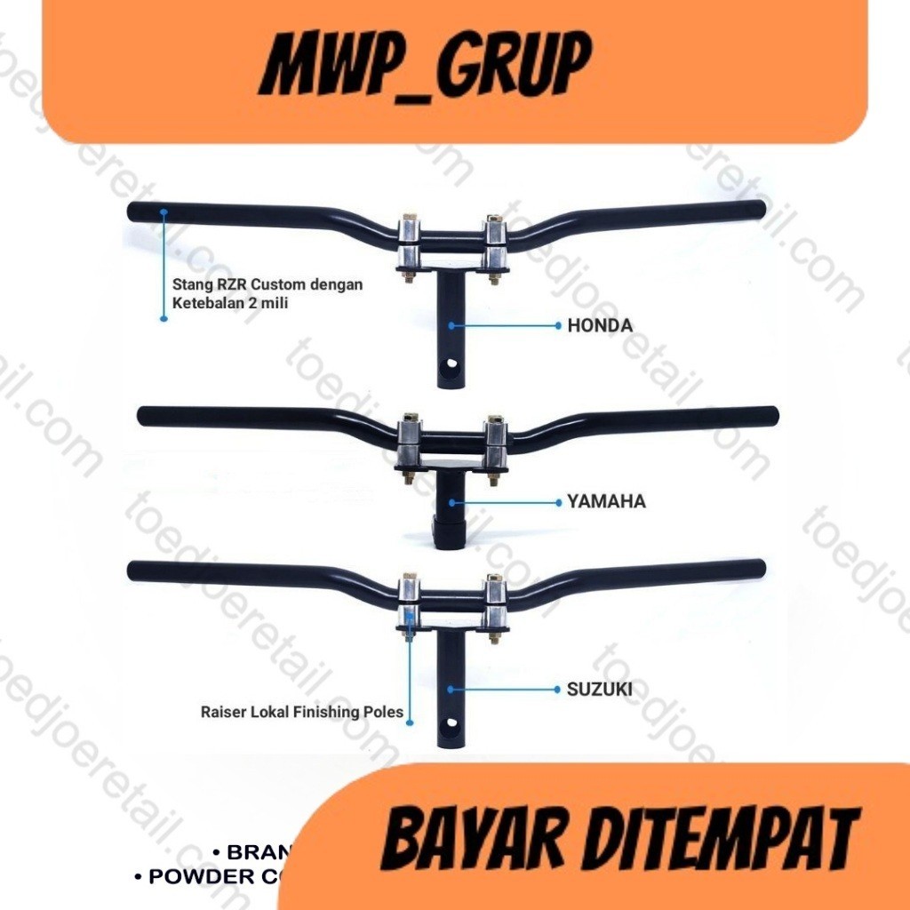 Promo paket stang rzr custom balap roadrace full set beat street pcx 150 vario genio supra revo soni