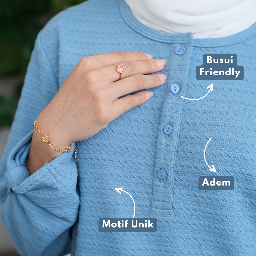 DISKON AMIRA TUNIK WANITA KAOS LENGAN PANJANG MOTIF JUMBO KL-28 MUSLIMAH KANCING BUSUI KAUDIA
