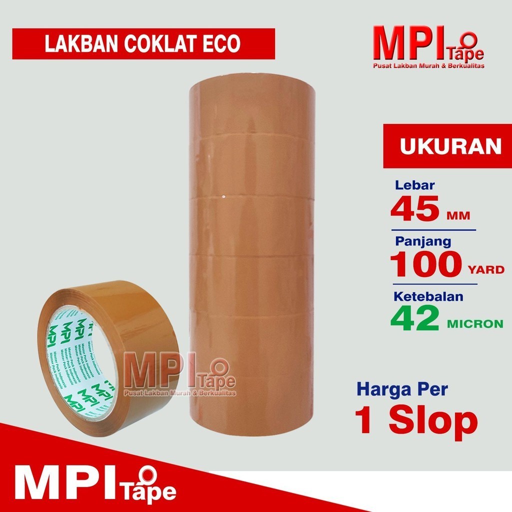 

1 Slop - Lakban Coklat Ekonomis 45 mm x 100 Yard - Lakban Packing - MPI