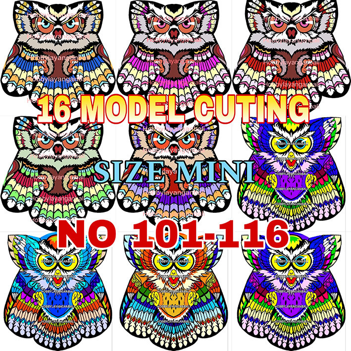 kain layangan celepuk bali ukuran mini lebar 80 cm 10 gambar cetak print kain model celepuk cutting 