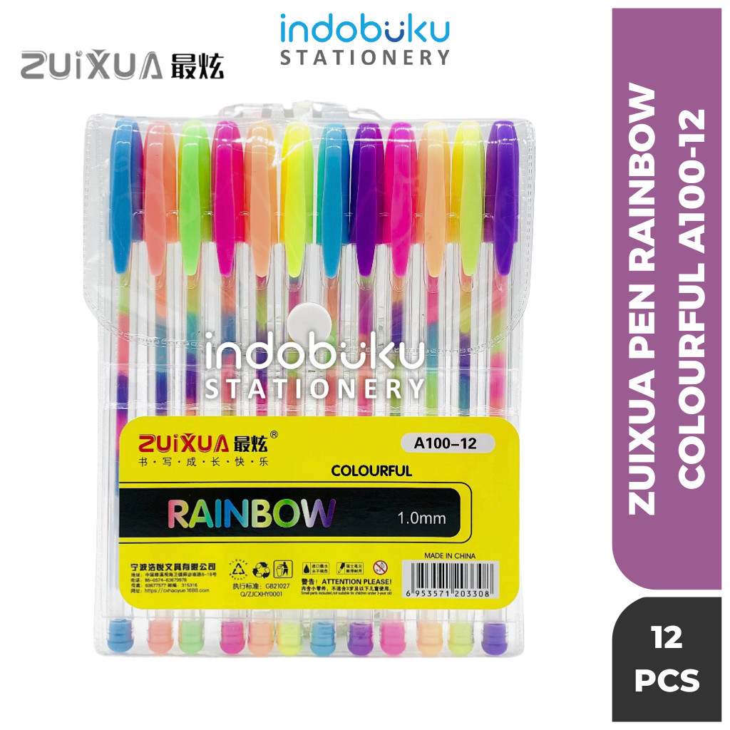 

Zuixua Pulpen Gel Rainbow / Pena Gel Pen Rainbow Pelangi A100-12