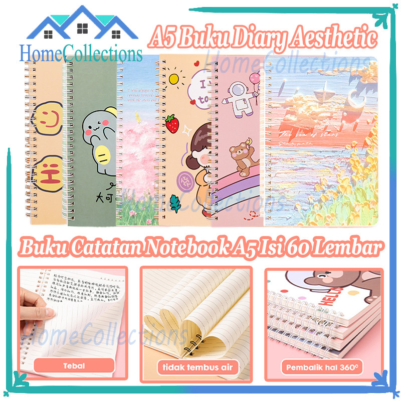 

Buku Tulis A5 Spiral Notebook Aesthetic/A5 Buku Tulis Spiral Motif Lucu/A5 Buku Diary Aesthetic