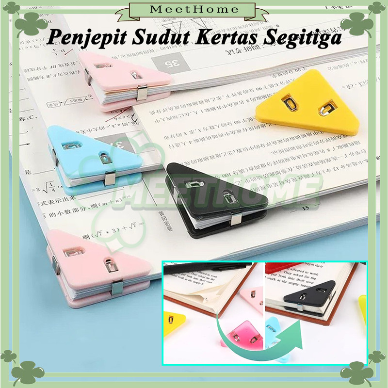 

Klip Sudut Kertas Segitiga Warna Warni/Segitiga Acrylic Corner Clamp/Penjepit Kertas Binder Plastik Clips Book