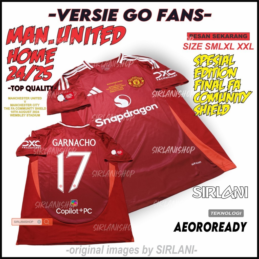 JERSEY MU HOME 24 25 SPESIAL EDITION FINAL FA COMMUNITY SHIELD