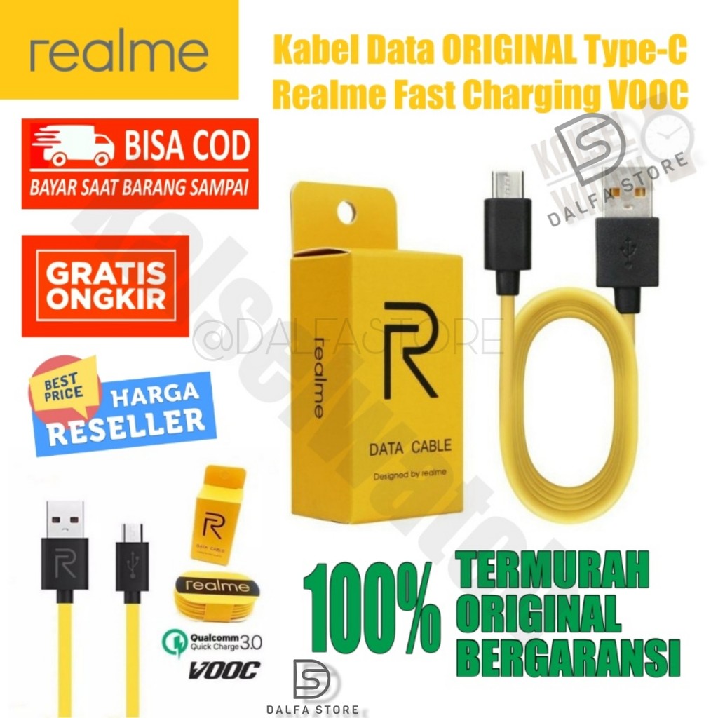 Kabel Data Ori Cesan HP Realme VOOC Qualcom 3.0 Type C Charger Support Fast Charging 2.4A HP27 HP28