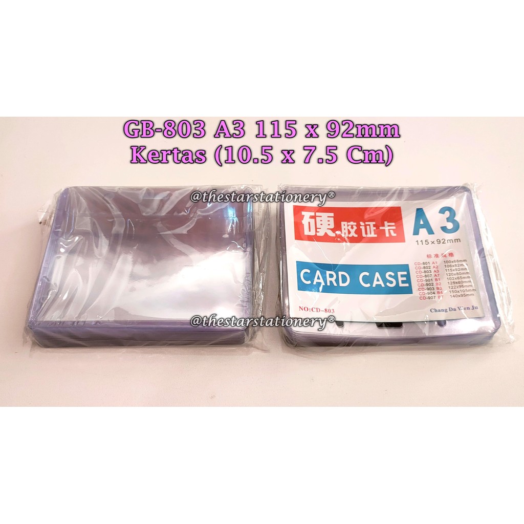

(1 Pak/20 Biji) GROSIR Name Tag CD-803 A3 115 x 92 mm / Tempat Name Tag ID Card Holder A3