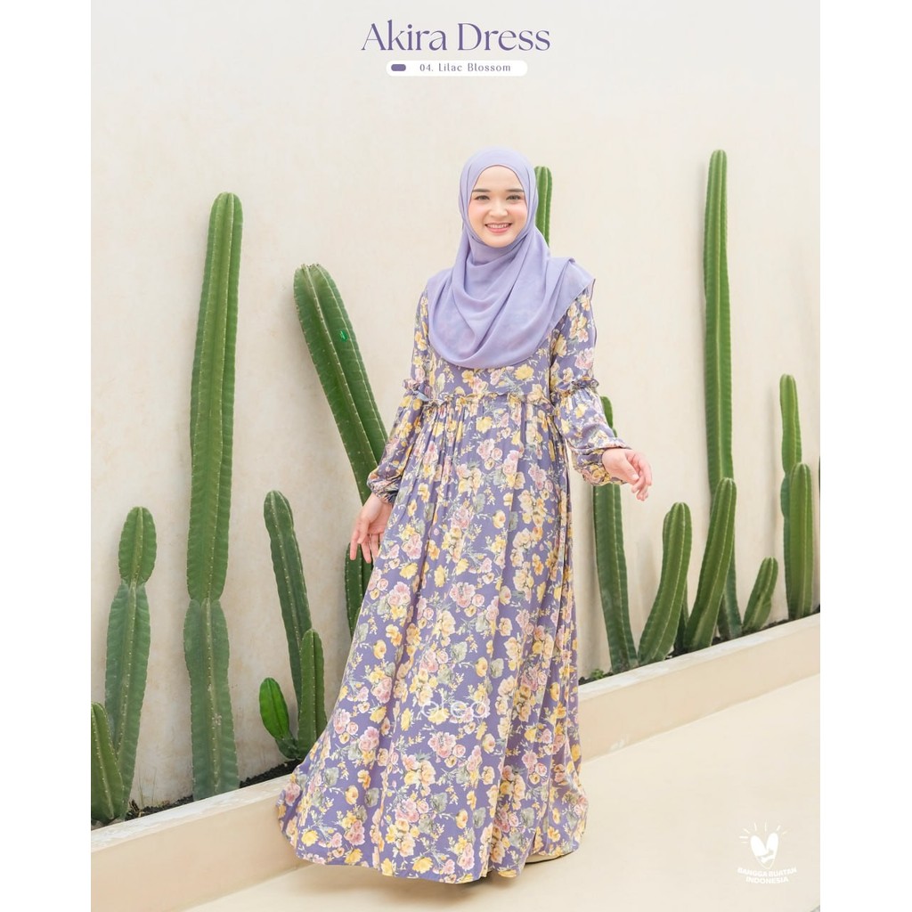 ORIGINAL ATTIN Dress Motif Casual Akira Home Dress Bahan Rayon Adem - BISA COD Gamis Lebaran 2024 Mo