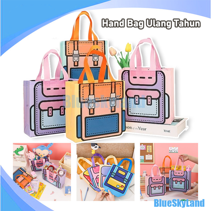 

Tas Kado Tas Spunbond Nonwoven Tas Goodiebag Tas Tenteng Lucu Warna Cerah Tas Belanja Tas Kado