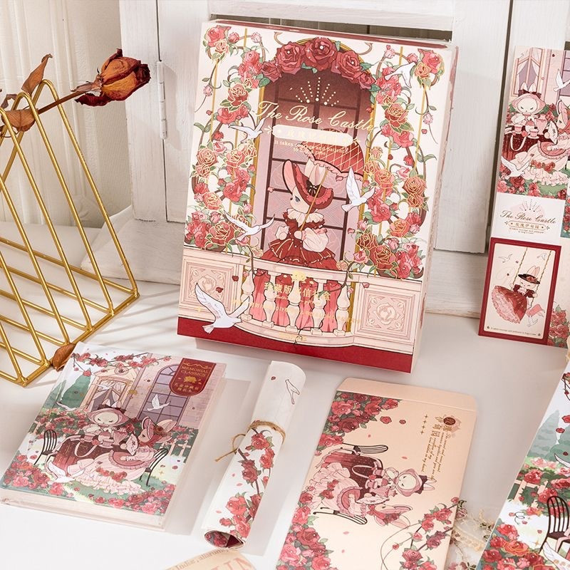 

HJK Buku Diary The Rose Castle Notebook Set + Gift Box Jurnal Set 0867