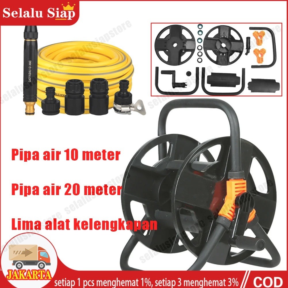 50m Gulungan Roll Selang air Portable - Taman Tanaman Berkebun - Garden air Hose Reel selang air Por