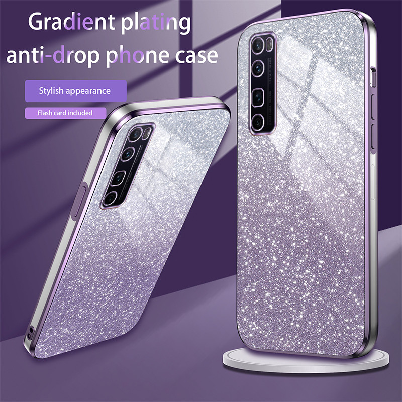 New Phone case Huawei Nova 7 Pro Nova 13 Pro Back cover Flash Powder Gradient Plating  Soft Silicone