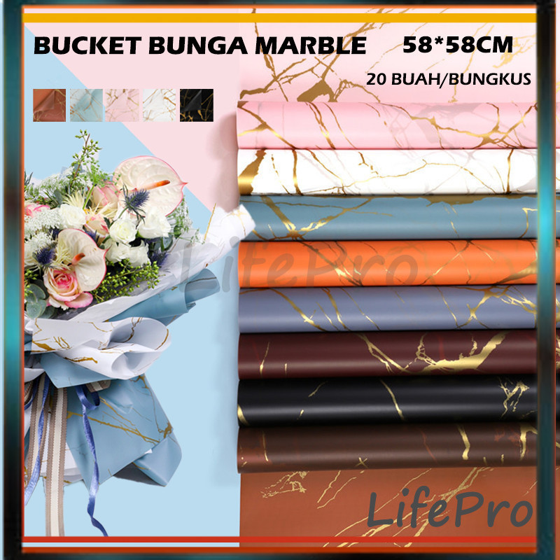

Cellophane Wrapping Paper Marble/ Bucket Bunga Marble / Cellophane Marble Gold / Wrapping Paper Motif Marble