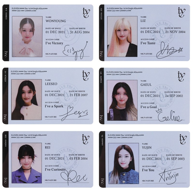 1 Pc/set KPOP IVE ID Card  Lomo Cards Photocards Album LIZ Girls Group Eleven Fans Collection Gift P
