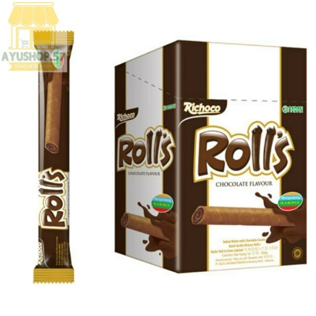 

Richoco Rolls Coklat [8gr / 20pcs] - AYUSHOP57