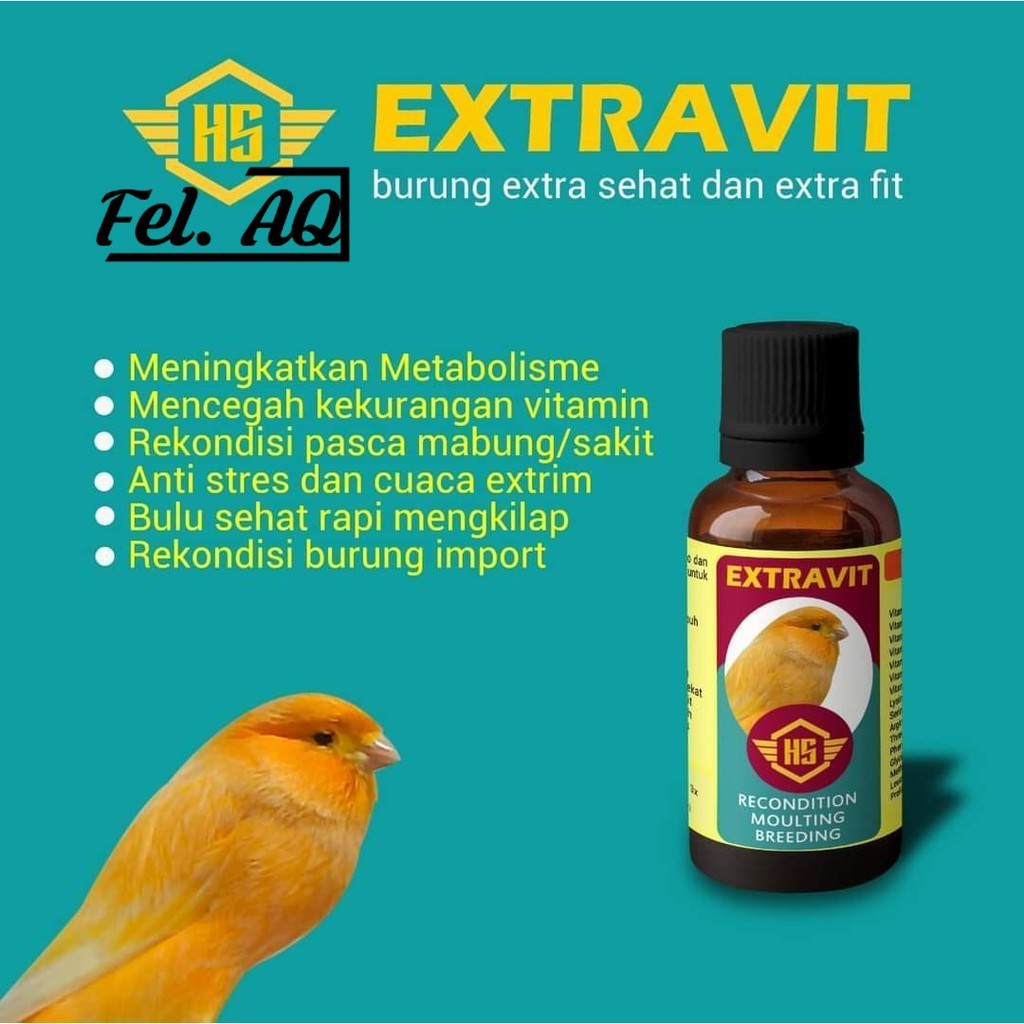 VITAMIN KENARI HS EXTRAVIT BURUNG EXTRA SEHAT DAN EXTRA FIT KUALITAS NYATA UNTUK BURUNG KENARI MURAH
