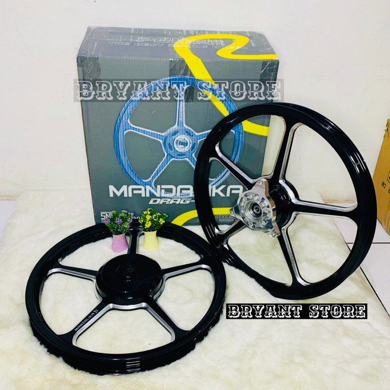 VELG POWER MANDALIKA AEROX 155 140/160 ring 17 set depan belakang pnp model x mode AEROX155 TERLARIS