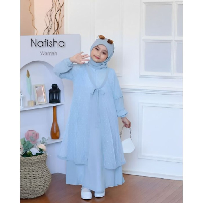 ✨BISA COD✨ - Gamis pesta anak Nafisha syari Kids dress muslim anak dress pesta anak - M