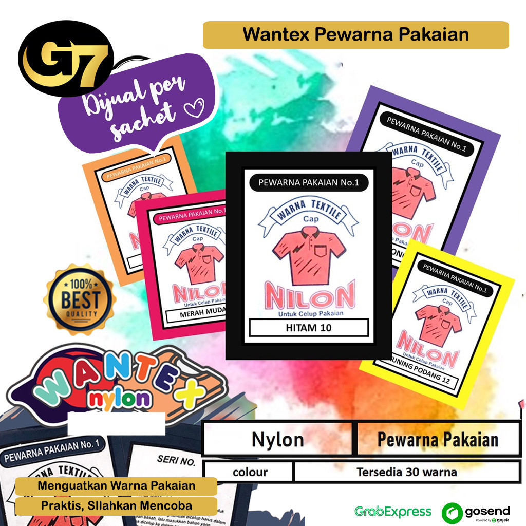 Wantex Pewarna Pakaian Permanen Anti Luntur Pewarna Baju Celana Jaket Tekstil Kain Jeans Hitam Pekat