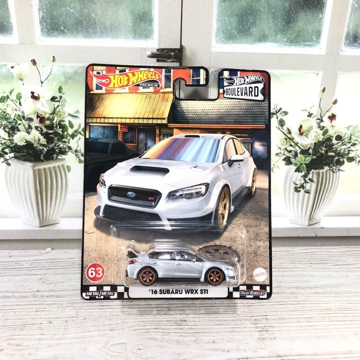 HOT WHEELS PREMIUM 16 SUBARU WRX STI SILVER BOULEVARD HOTWHEELS