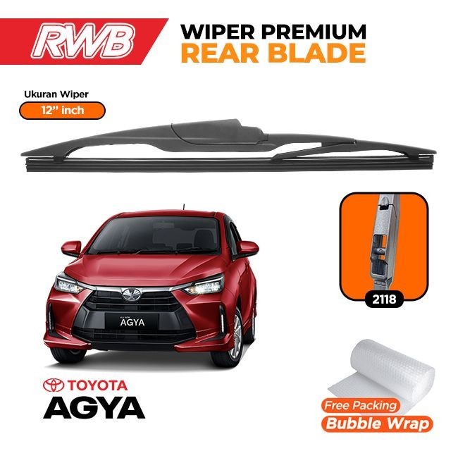 Wiper Belakang Mobil Toyota Agya Original RWB 12" 2118
