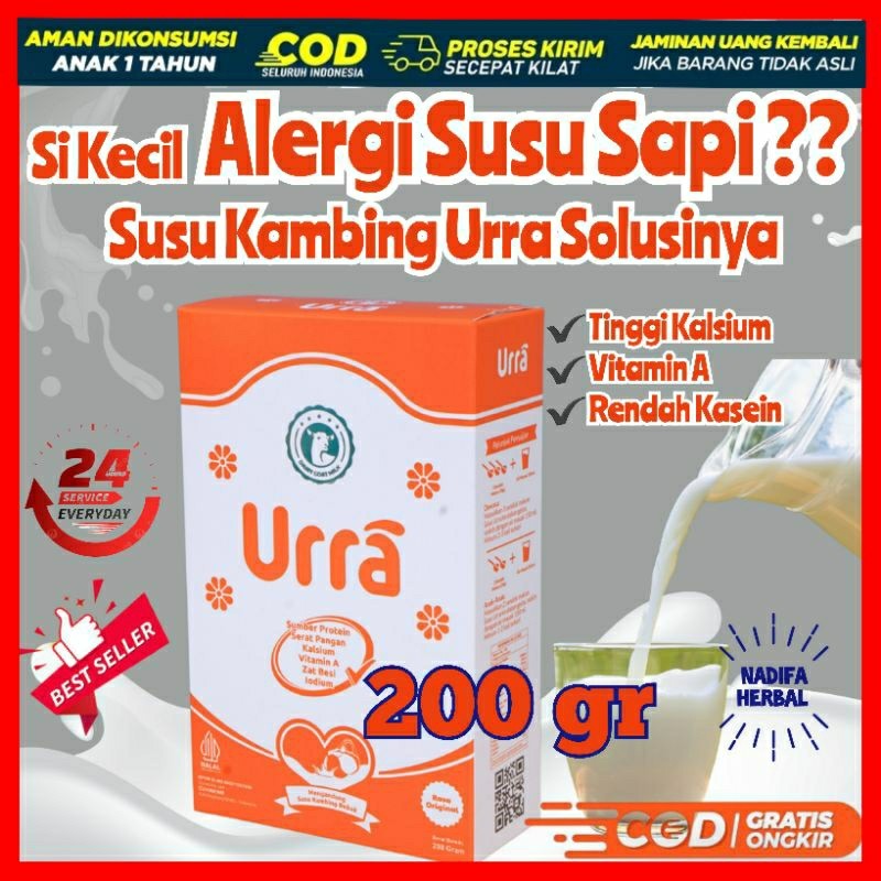 

URRA Susu Kambing Saneen Premium Solusi Anak Alergi Susu Sapi -200gr