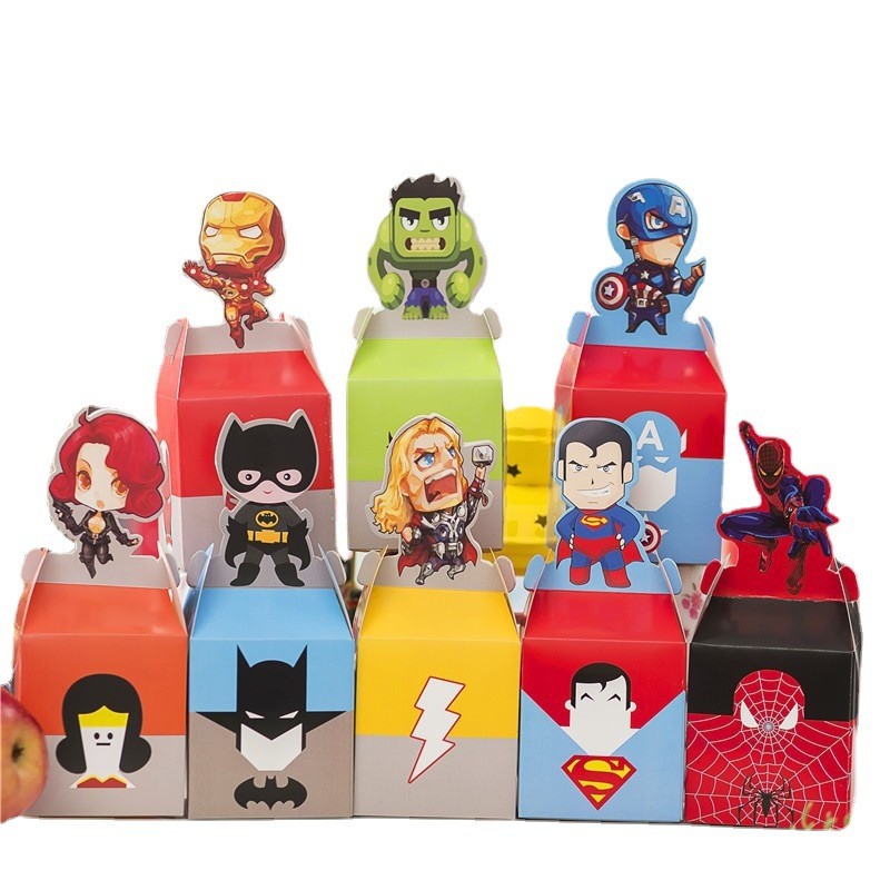 

12/36pcs Avenger Super Hero Hulk Spiderman Iron Man Gift Box Kid Favor Birthday Pack Party Gift Bags Baby Shower Birthday Party