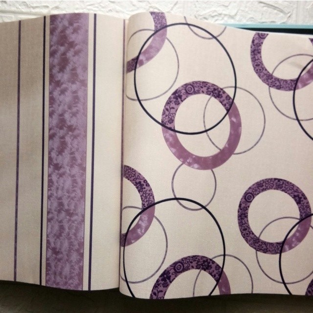 wallpaper dinding ruang tamu minimalis ungu 3D