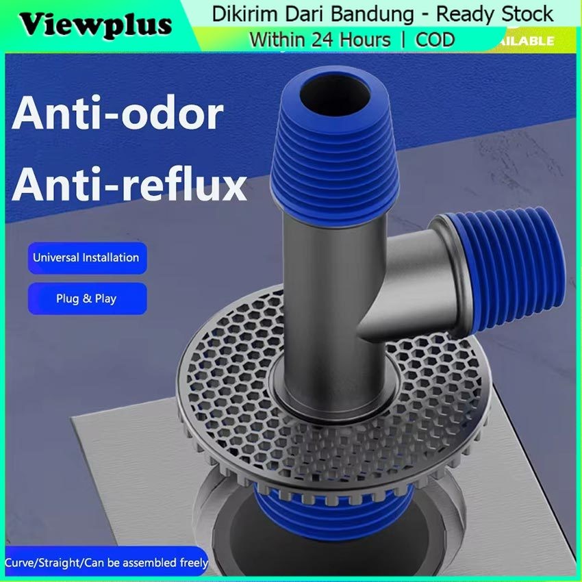 Floor Drain Mesin Cuci Set Dengan Sambungan Double & Tutup Anti Bau Anti Overflow Saringan Got Mesin