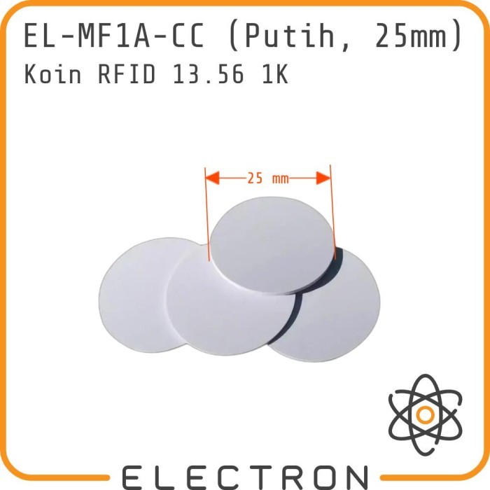 

EL-MF1A-CC RFID Tag PVC 1K 13.56 MHz NFC ISO14443A RC522 Coin Koin Card Kartu