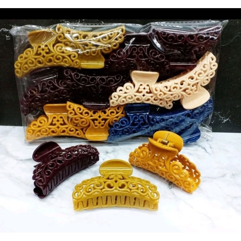 Jepit rambut batik isi 12 pcs jepit rambut korea grosir