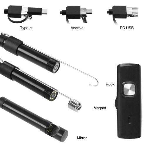 Kabel Kamera 2 Meter 5 Meter 10 Meter Android USB Endoscope Camera Mini 5.5mm Kabel Semi Rigid Otosc