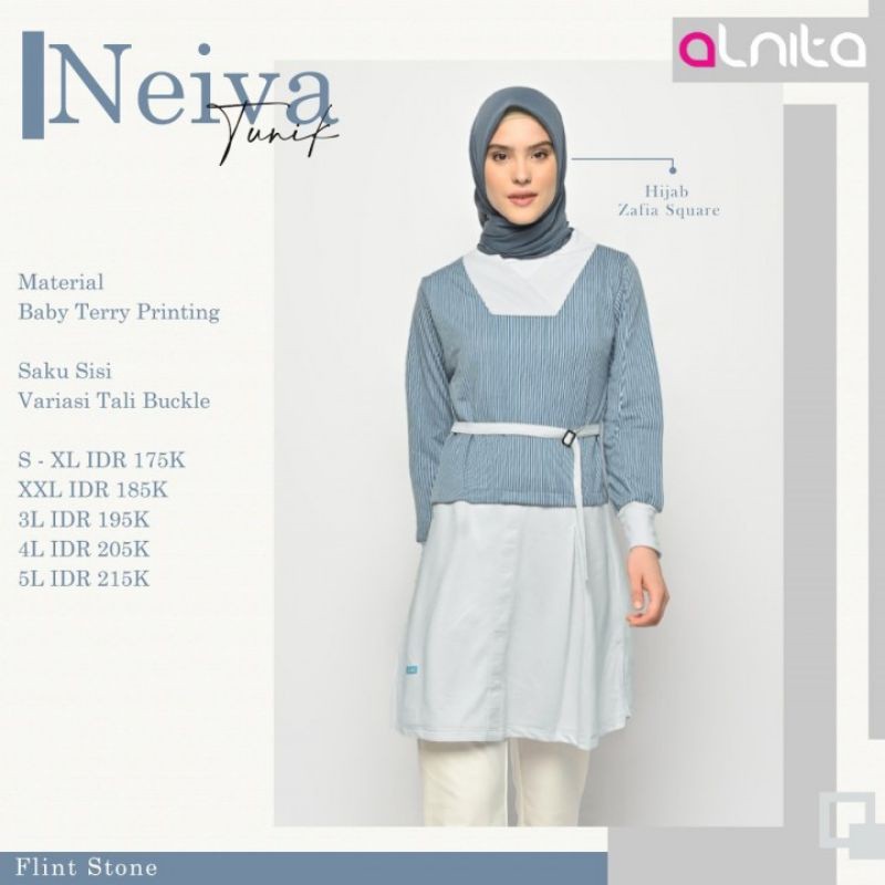 Tunik Kaos Baby Terry Alnita Neiva | Tunik Muslimah Premium