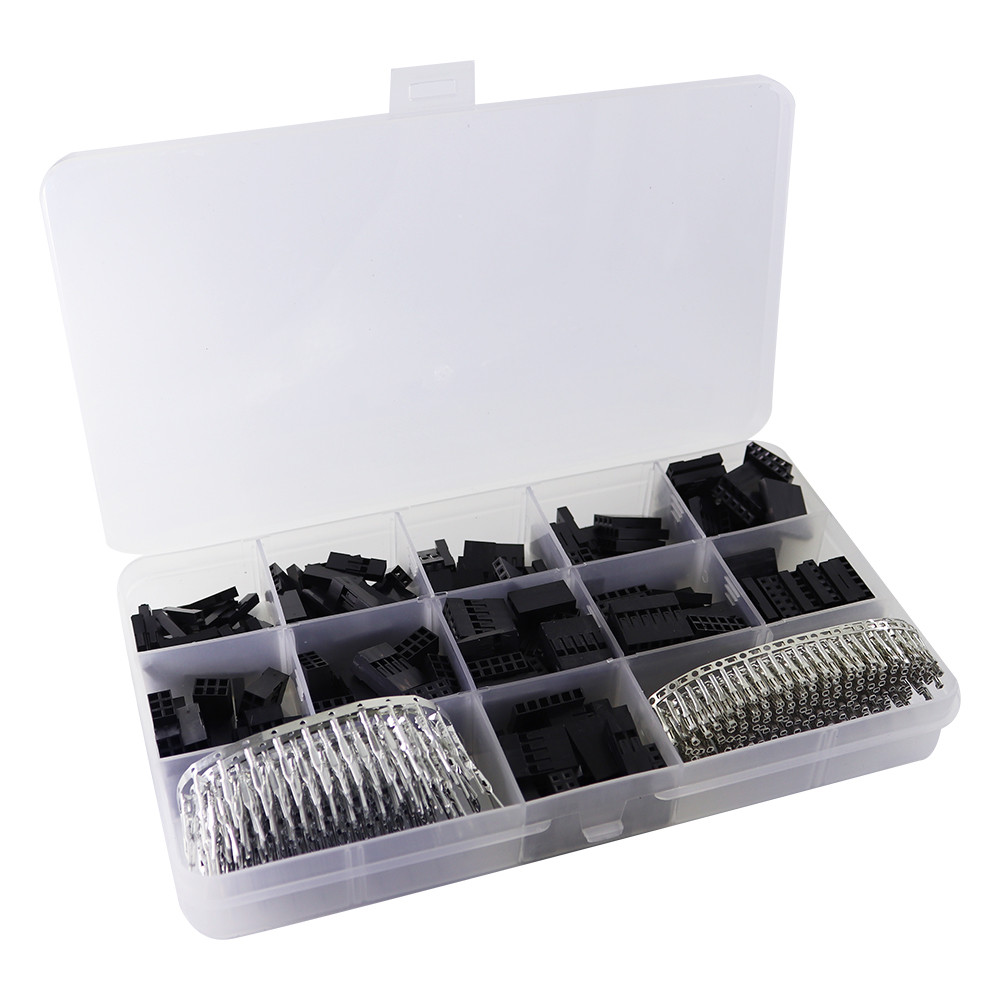 620Pcs Dupont Connector 2.54mm, Dupont Cable Jumper Wire Pin Header Housing Kit, Male Crimp Pins+Fem