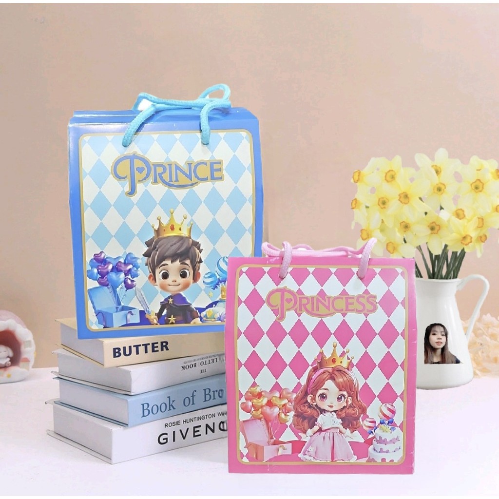 

PAPER BAG GOODIE BAG TAS SNACK KADO PESTA ULANG TAHUN ANAK KARAKTER PRINCE PRINCESS